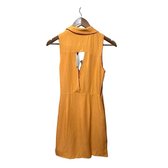NWT - Anthropologie Linen Wrap Mini Dress - Orange - size XS - Picture 6 of 7